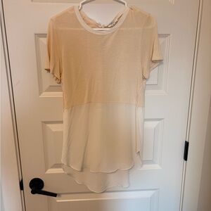 Wilfred Cream Layered Silk Short Sleeve Top